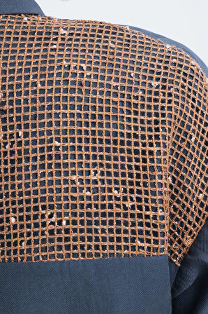 İndigo-File Garnili Gömlek Tunik