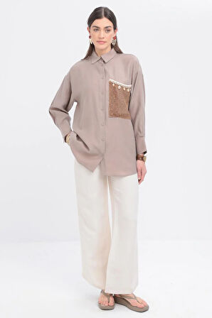 Vizon-File Garnili Gömlek Tunik