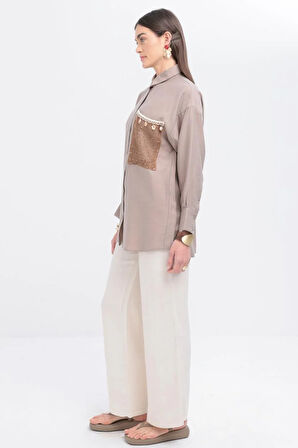 Vizon-File Garnili Gömlek Tunik