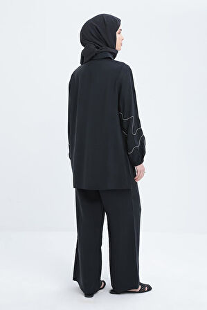 Allday Zincir Nakışlı Kolu Lastikli Gömlek S51321A0