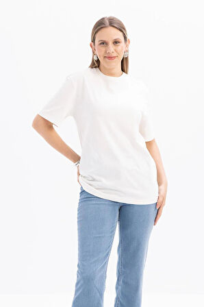 Allday Kısa Kollu Nakış Detaylı Kadın T-shirt S16032A0