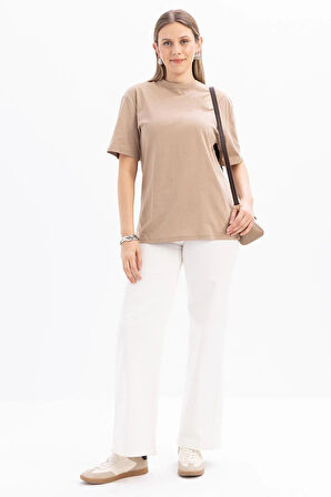 Allday Kısa Kollu Nakış Detaylı Kadın T-shirt S16032A0