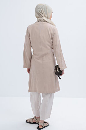 Allday Kadın Belden Bağlamalı Müslin Kap S85052A0