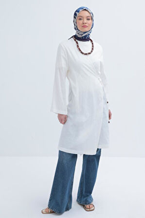 Allday Kadın Belden Bağlamalı Müslin Kap S85052A0