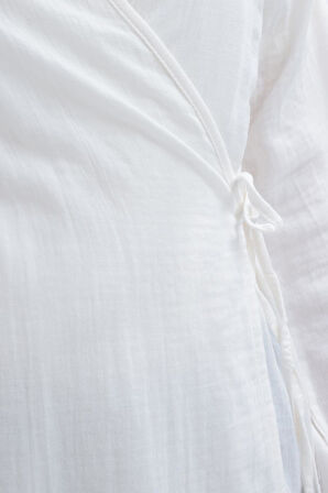 Allday Kadın Belden Bağlamalı Müslin Kap S85052A0