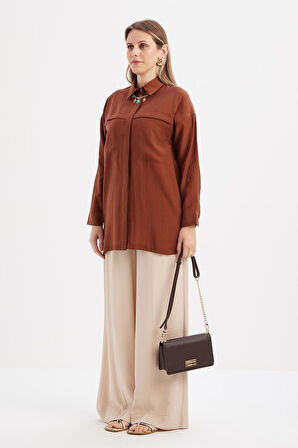 Allday Kadın Cepli Gizli Patlı Gömlek Tunik S51326A0