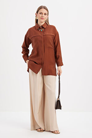 Allday Kadın Cepli Gizli Patlı Gömlek Tunik S51326A0