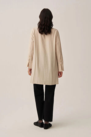 Taş-Kırışık Efektli Şık Poplin Gömlek