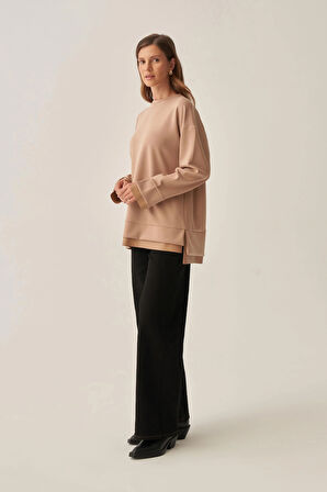 Vizon-Yumuşak Dokulu Deri Garnili Tunik