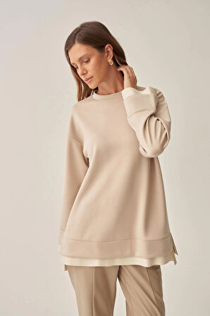 Taş-Yumuşak Dokulu Deri Garnili Tunik