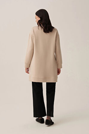 Taş-Yumuşak Dokulu Nakışlı Sweatshirt