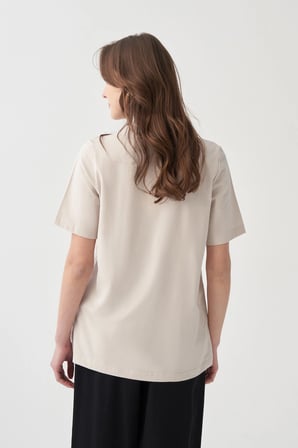Taş-Bisiklet Yaka Pamuklu T-Shirt