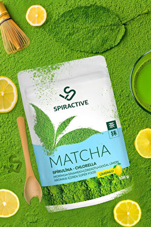 Spiractive Matcha Çayı 100 gr Spriluna Japanese Premium Limon Aromalı Detox Burner Yeşil Çay 