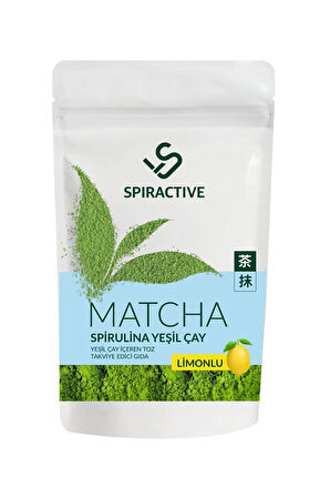 Spiractive Matcha Çayı 100 gr Spriluna Japanese Premium Limon Aromalı Detox Burner Yeşil Çay 