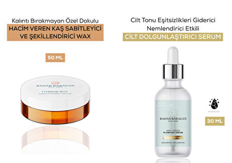 Bahar Babacan Kaş Sabitleyici&Şekillendirici Wax 50Ml + Anti-Aging Plumping Serum 30Ml HEDİYE