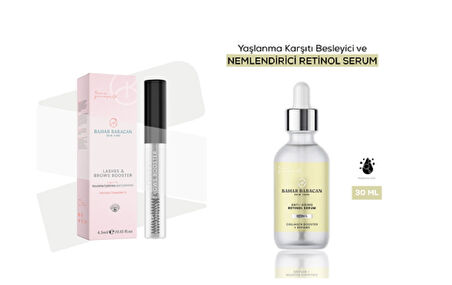 Bahar Babacan Argan Yağ Besleyici Kaş&Kirpik Serumu+Anti-Aging Retinol Serum 30Ml HEDİYE