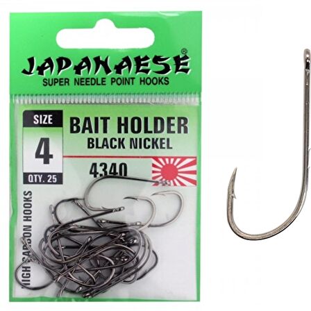 Japanese Bait Holder Carbon Black Nickel 4340 Çift Tırnaklı Olta İğnesi