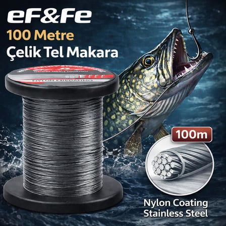 Effe HG2501 Çelik Tel Makara 100m 40Lbs 18.1kg Nylon Coating Stainless Steel