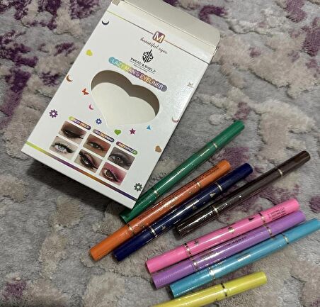 Çift Taraflı Neon Pen Eyeliner Seti - 8 Renk