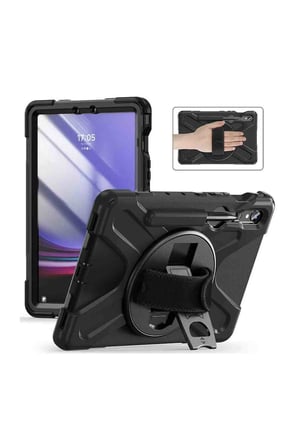 Fuchsia Galaxy Tab S9 FE Plus X610 Uyumlu Defender Askılı 360° Dönebilir Standlı Zırh Tablet Koruyucu Kılıf