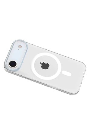 Fuchsia iPhone 17 Air ile Uyumlu PC Blank Kablosuz Şarj Özellikli Kapak - Şeffaf