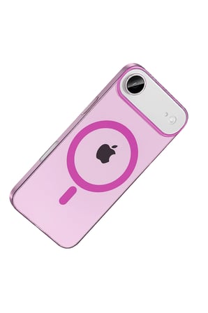 Fuchsia iPhone 17 Air ile Uyumlu PC Blank Kablosuz Şarj Özellikli Kapak - Pembe