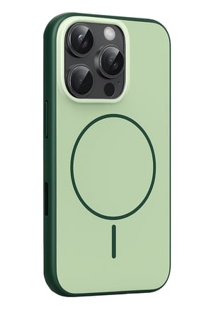 Fuchsia iPhone 16 Pro Max ile Uyumlu Neva Kablosuz Şarj Özellikli Kapak - Koyu Yeşil