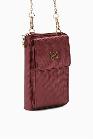 Levidor Bordo Çok İşlevli Telefon Bölmeli Cüzdan