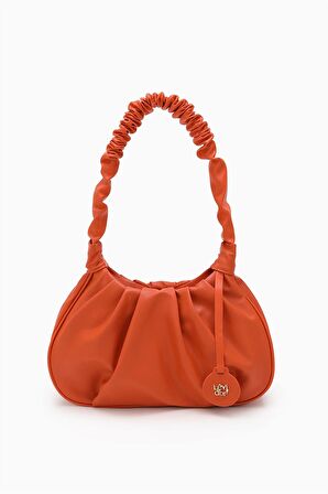 Levidor Turuncu Büzgülü Kol Çantası