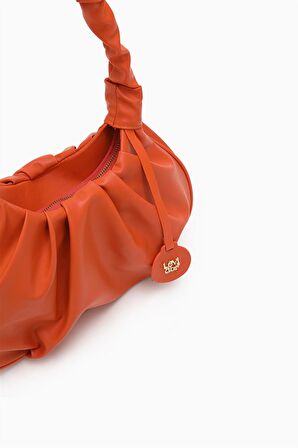 Levidor Turuncu Büzgülü Kol Çantası