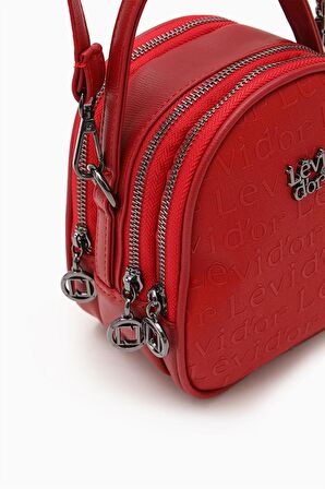Levidor Kırmızı Mini Bucket Çanta