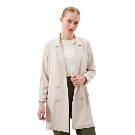 Kol Ağzı Desenli Kruvaze Ceket LVSS2251002