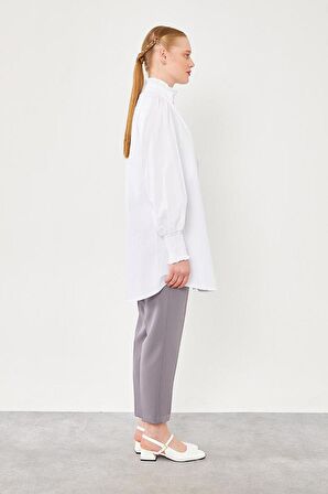 Levidor Ekru Taş İşlemeli Patı Gipeli Gömlek