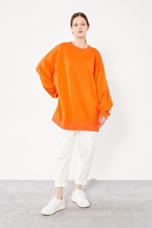 Levidor Oranj Bisiklet Yaka Oversize Sweat