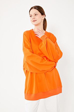 Levidor Oranj Bisiklet Yaka Oversize Sweat