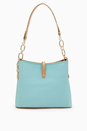 Lazer Baskılı  Kadın Omuz Çantası - Su Yeşili