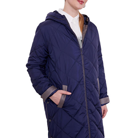 Kadın Kapitone Kapüşonlu Mont