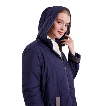 Kadın Kapitone Kapüşonlu Mont