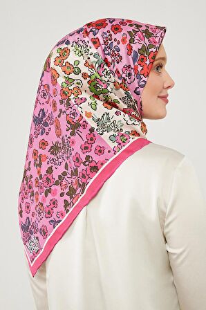 Levidor Fuşya Mine Çiçeği Trennd Twill Eşarp