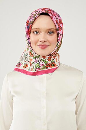 Levidor Fuşya Mine Çiçeği Trennd Twill Eşarp
