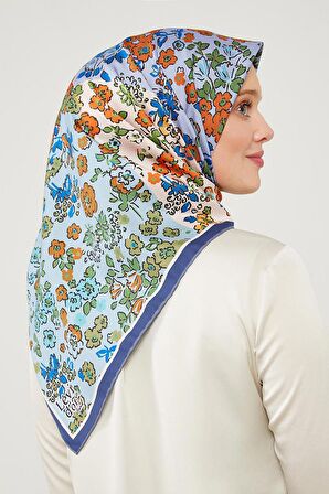 Levidor Mavi Mine Çiçeği Trennd Twill Eşarp