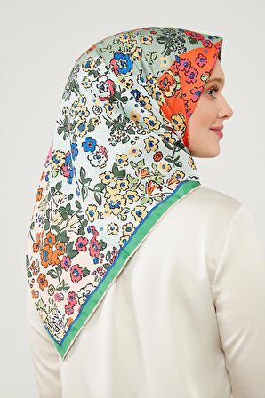 Levidor Yeşil Mine Çiçeği Trennd Twill Eşarp