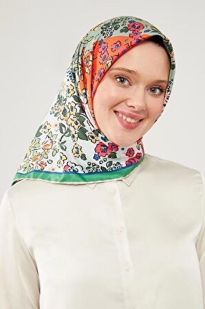 Levidor Yeşil Mine Çiçeği Trennd Twill Eşarp