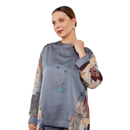 Desenli Şifonlu 2'li Takım