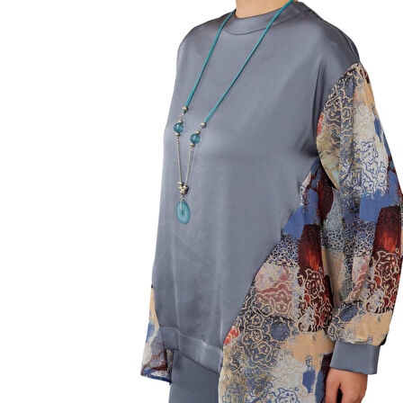 Desenli Şifonlu 2'li Takım