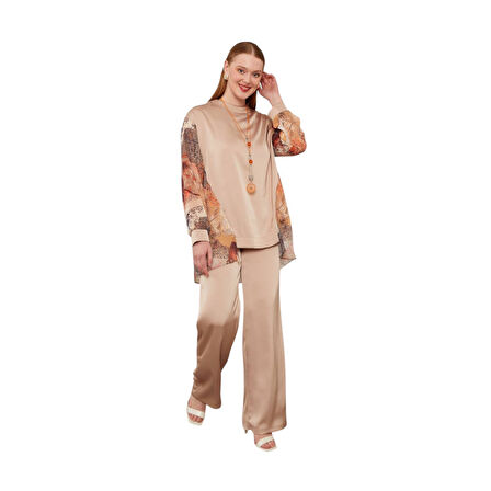 Desenli Şifonlu 2'li Takım