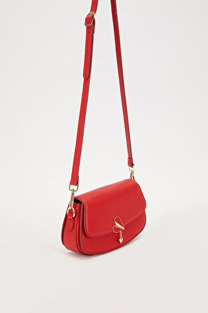 Kırmızı Kalp Aksesuarlı Omuz Çantası-930168