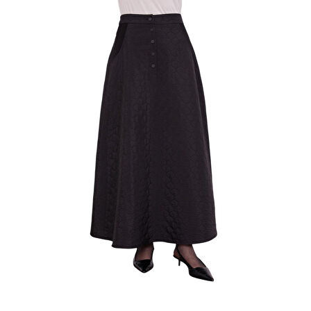 Kadın Siyah Kapitone Etekli Takım 100588