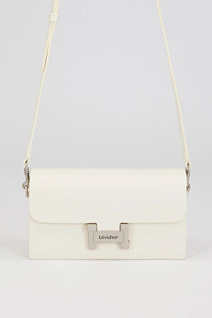 Beyaz Çift Askılı Omuz Çantası