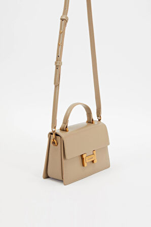 Gri Kare Tasarım El Çantası